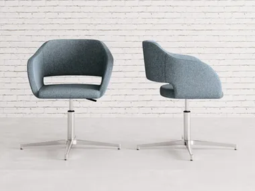 REGIA - Height-adjustable fabric reception chair by Las Mobili - view 2